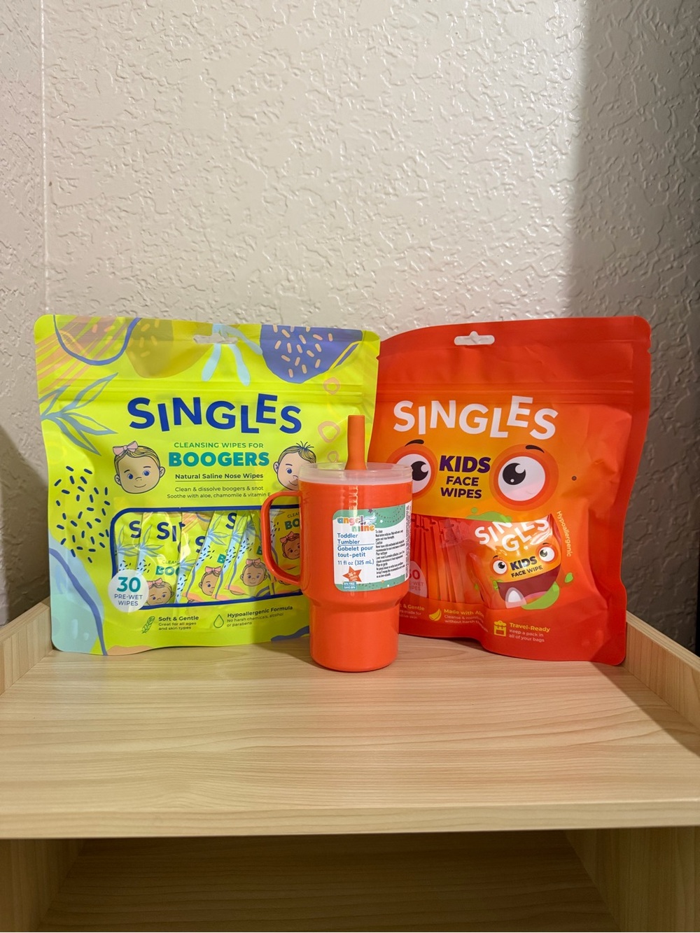 Single Kids Wipes Bundle — Yellow & Orange Packs with Orange Cup